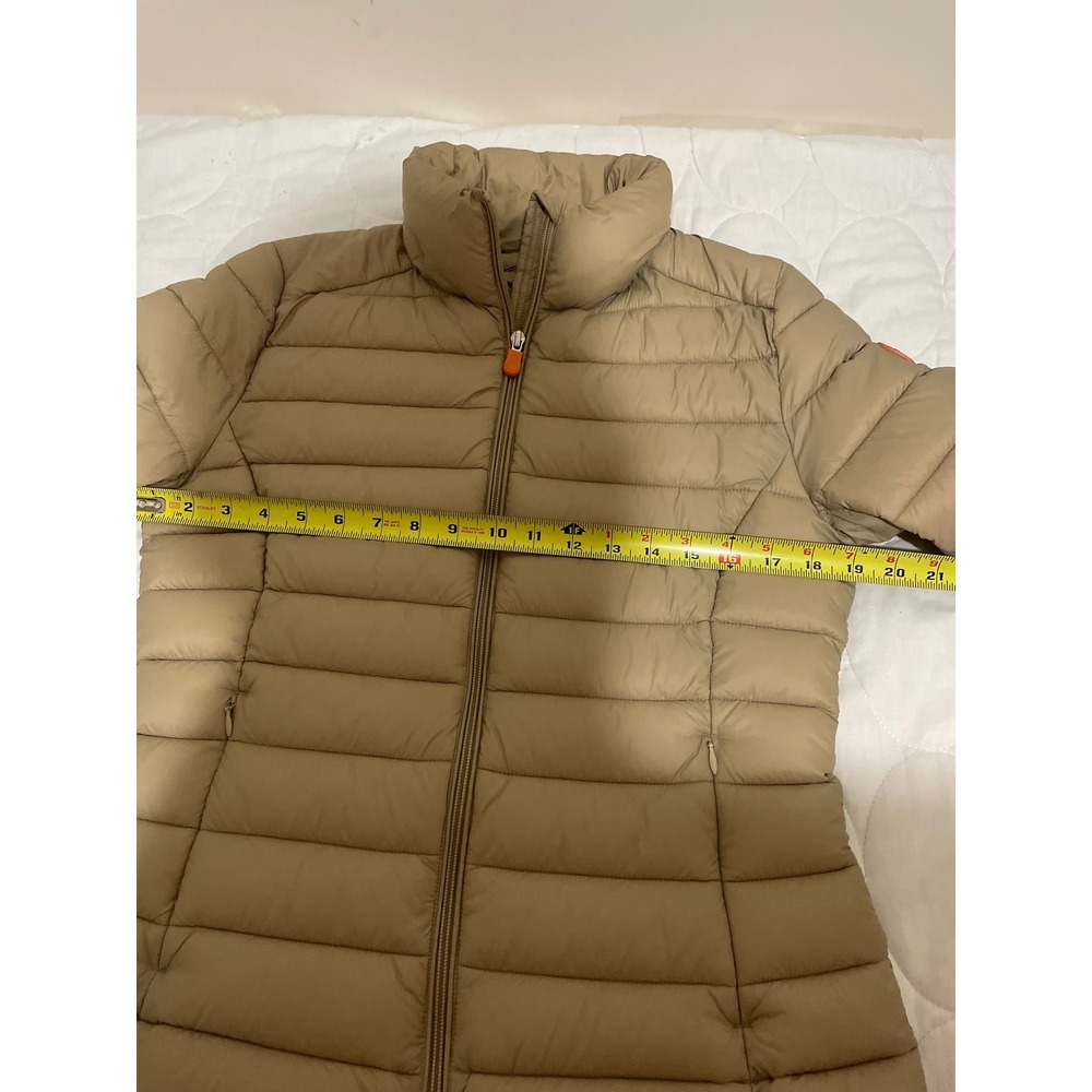 Save The Duck Womens Ultra Light Puffer Jacket Tan Beige Plumtech Size S Small - Picture 8 of 9
